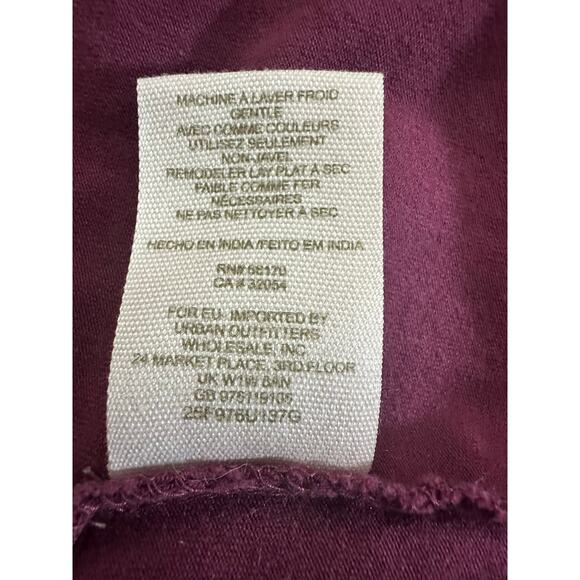 Free People Lady In Waiting‎ Bodycon Dress Sz L Wine Long Sleeve Beaded Gold - Picture 10 of 11